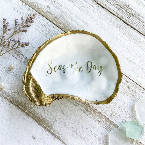 Seas the Day Oyster Shell Jewelry Dish