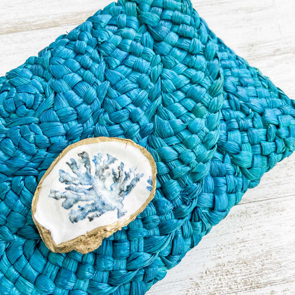 Coral Oyster Shell Clutch image 1