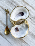 Gilded Oyster Shell Salt and Pepper Vessels image 2