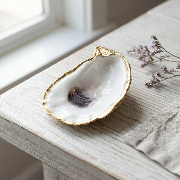 Gilded Oyster Shell Jewelry Dish