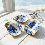 Blue Willow Oyster Shell Jewelry Dish