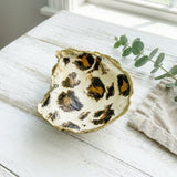 Leopard Print Oyster Shell Jewelry Dish