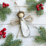 Oyster Shell Angel Ornament