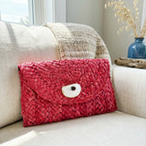 Red Oyster Shell Clutch