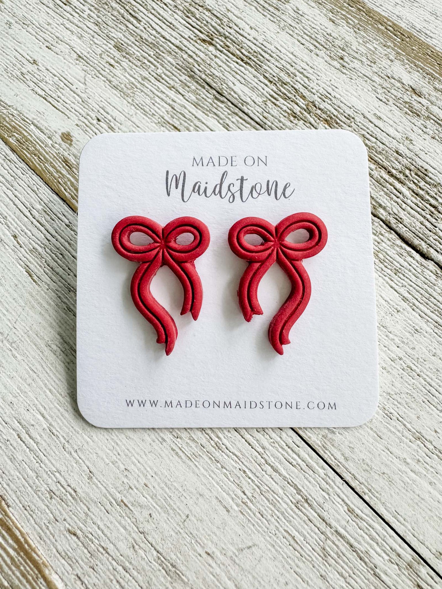 Red Bow Studs image 0