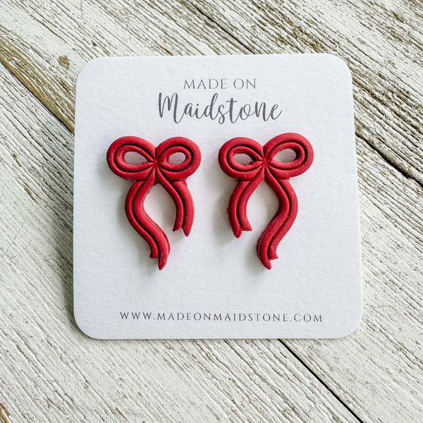 Red Bow Studs image 0