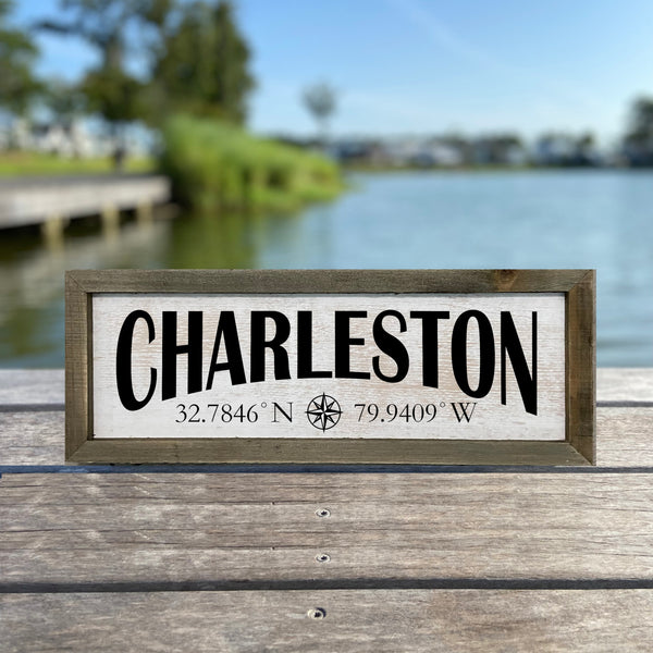 Charleston GPS Coordinates Sign
