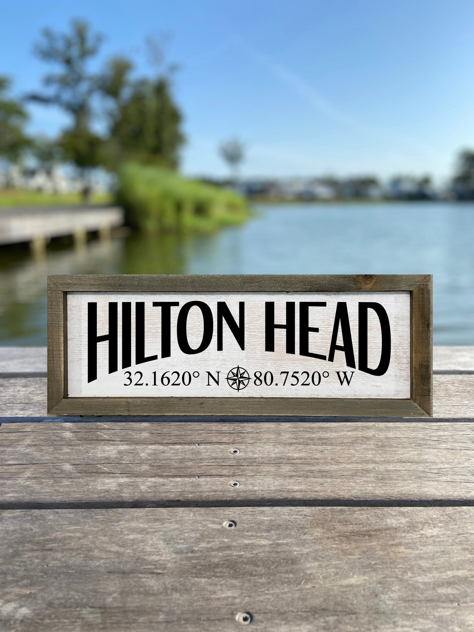 Hilton Head GPS Coordinates Sign