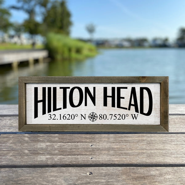 Hilton Head GPS Coordinates Sign