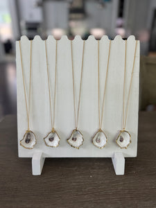 Oyster Shell Pendant Necklace - Gold Filled