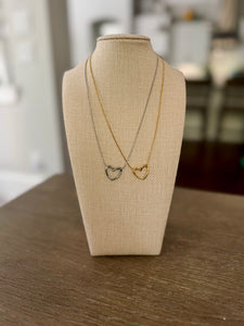 Hollow Heart Pendant Necklace