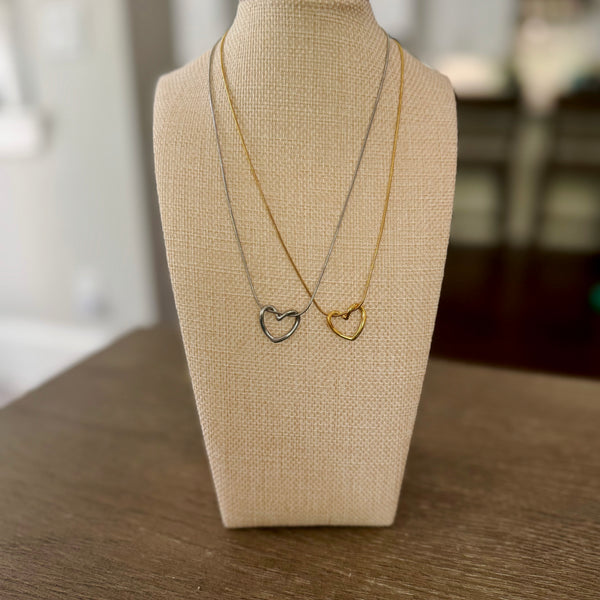 Hollow Heart Pendant Necklace