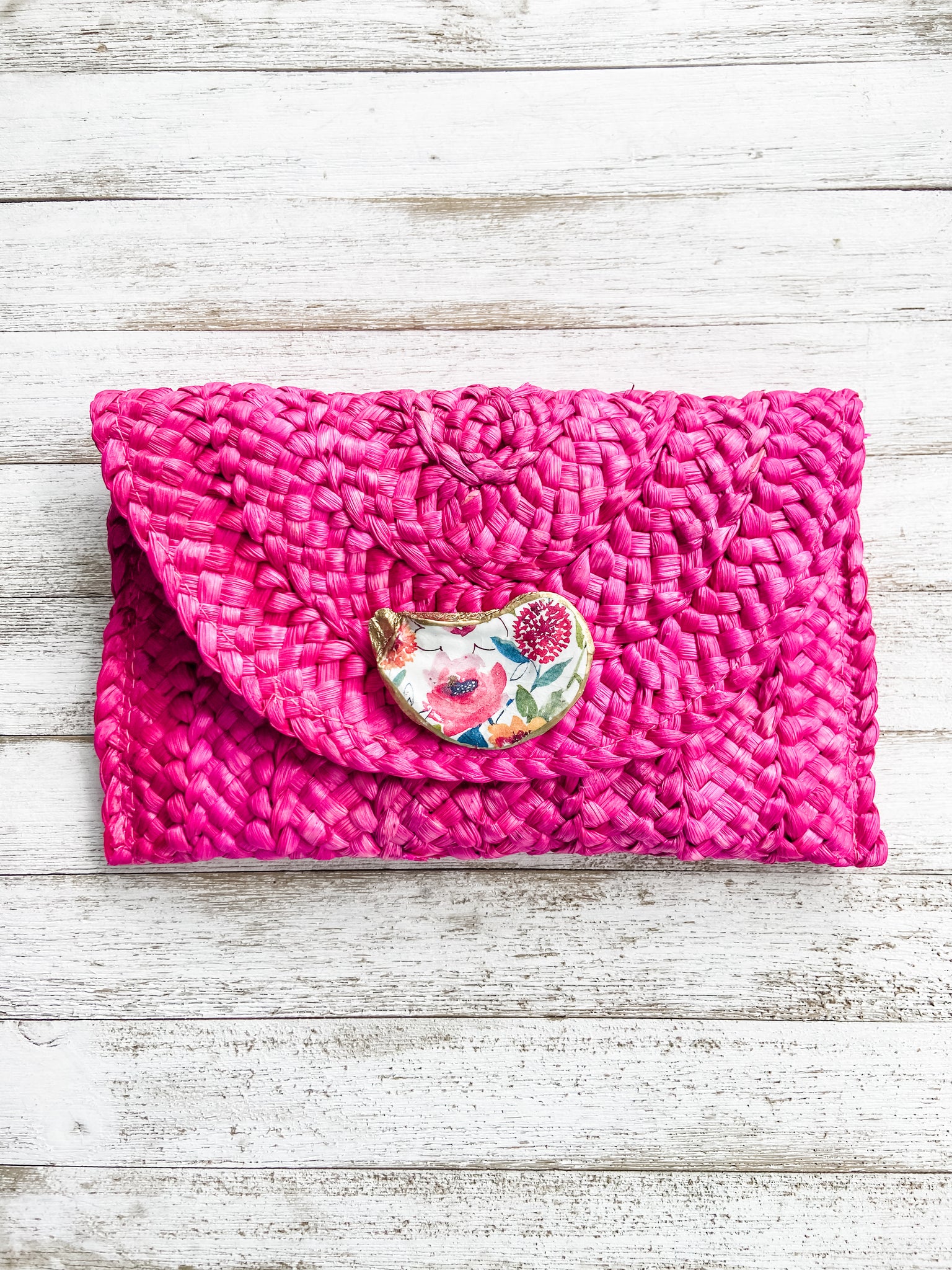 Wildflower Oyster Shell Clutch