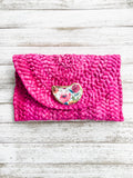 Wildflower Oyster Shell Clutch