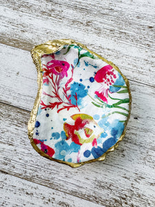 Tropical Fish Oyster Shell Ring Dish