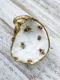 Honey Bee Oyster Shell Ring Dish