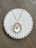 Oyster Shell Pendant Necklace - Gold Filled