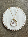 Oyster Shell Pendant Necklace - Gold Filled