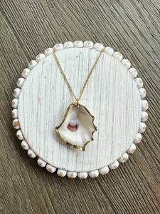 Oyster Shell Pendant Necklace - Gold Filled
