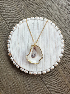 Oyster Shell Pendant Necklace - Gold Filled