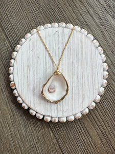 Oyster Shell Pendant Necklace - Gold Filled