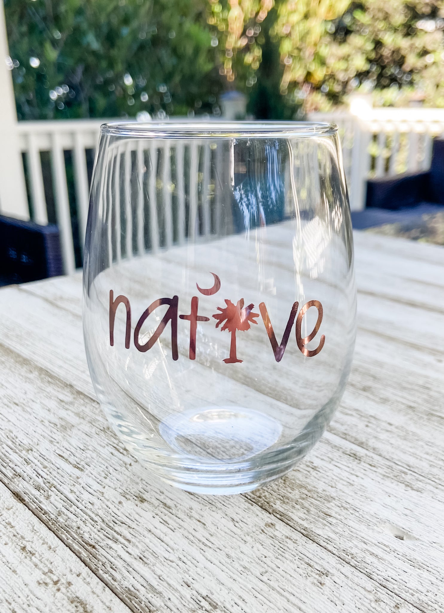 South Carolina Native Stemless Wine Glass Set of 4