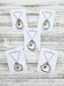 Oyster Shell Pendant Necklace - Gold Filled