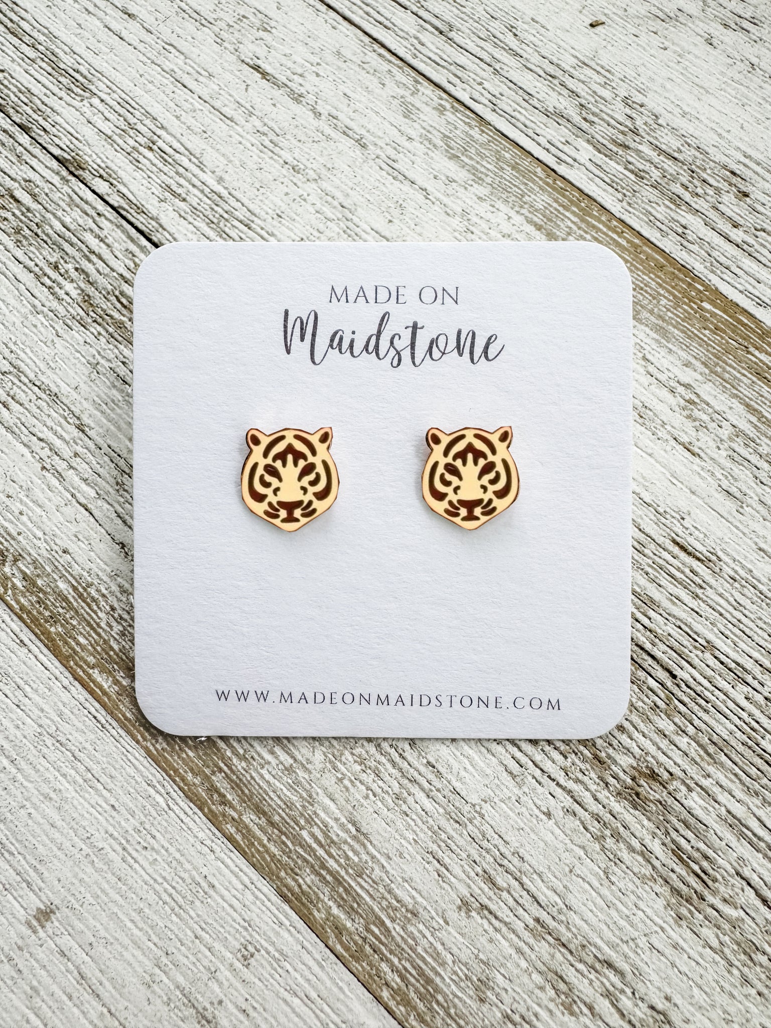 Gold Tiger Head Studs