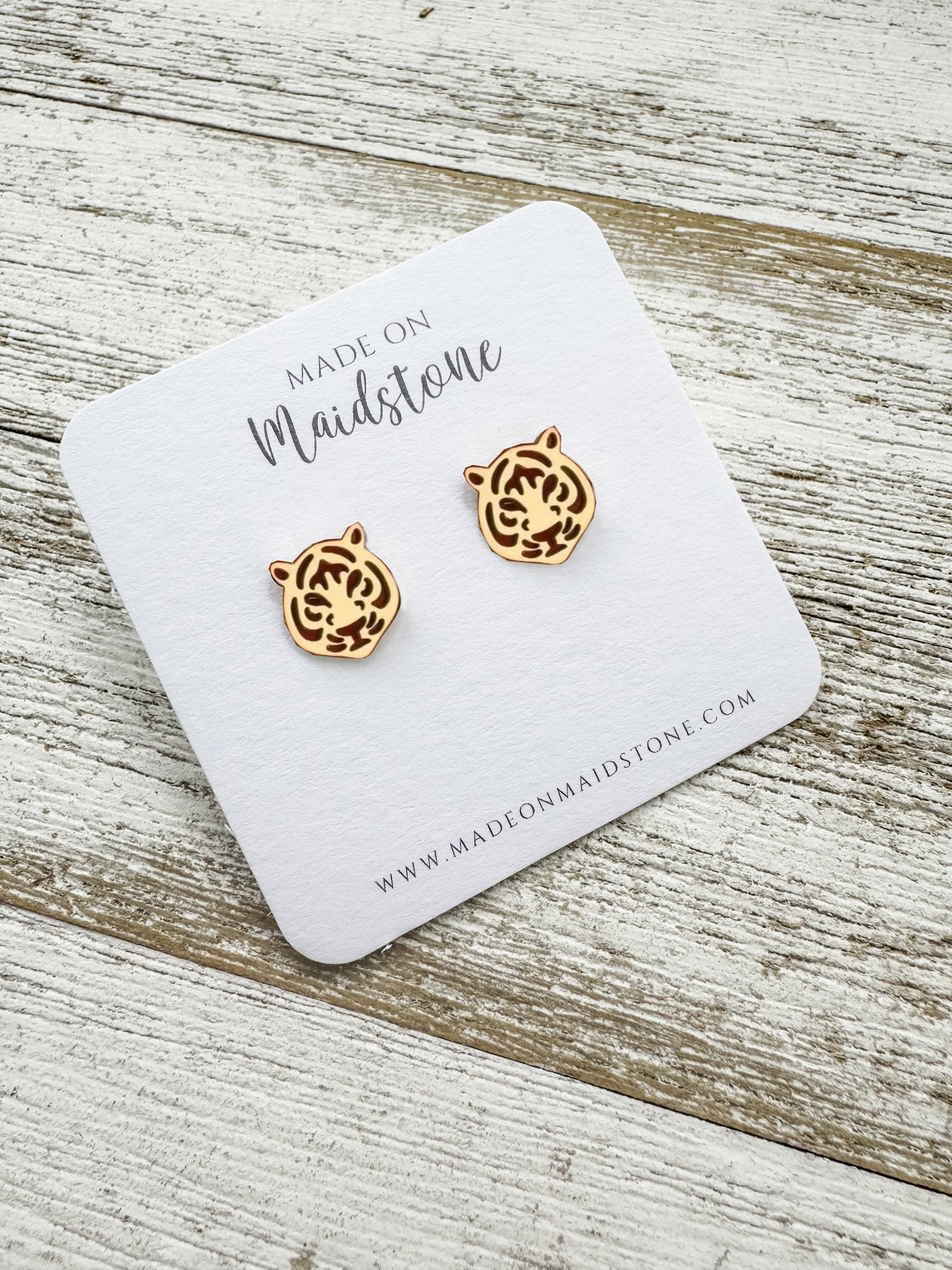 Gold Tiger Head Studs