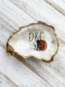 Personalized Wedding Oyster Shell Ring Dish