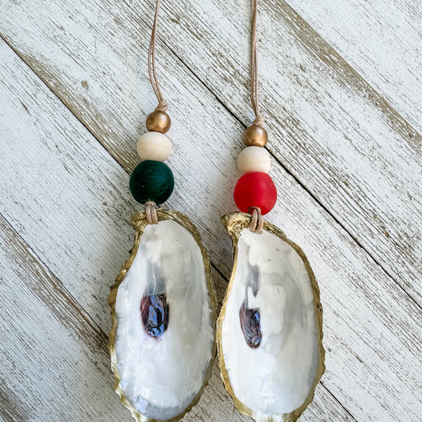 Gilded Oyster Shell Ornament - Festive Collection