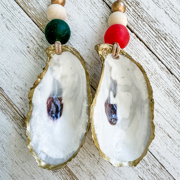 Gilded Oyster Shell Ornament - Festive Collection