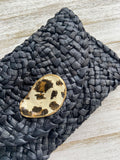 Leopard Print Oyster Shell Clutch