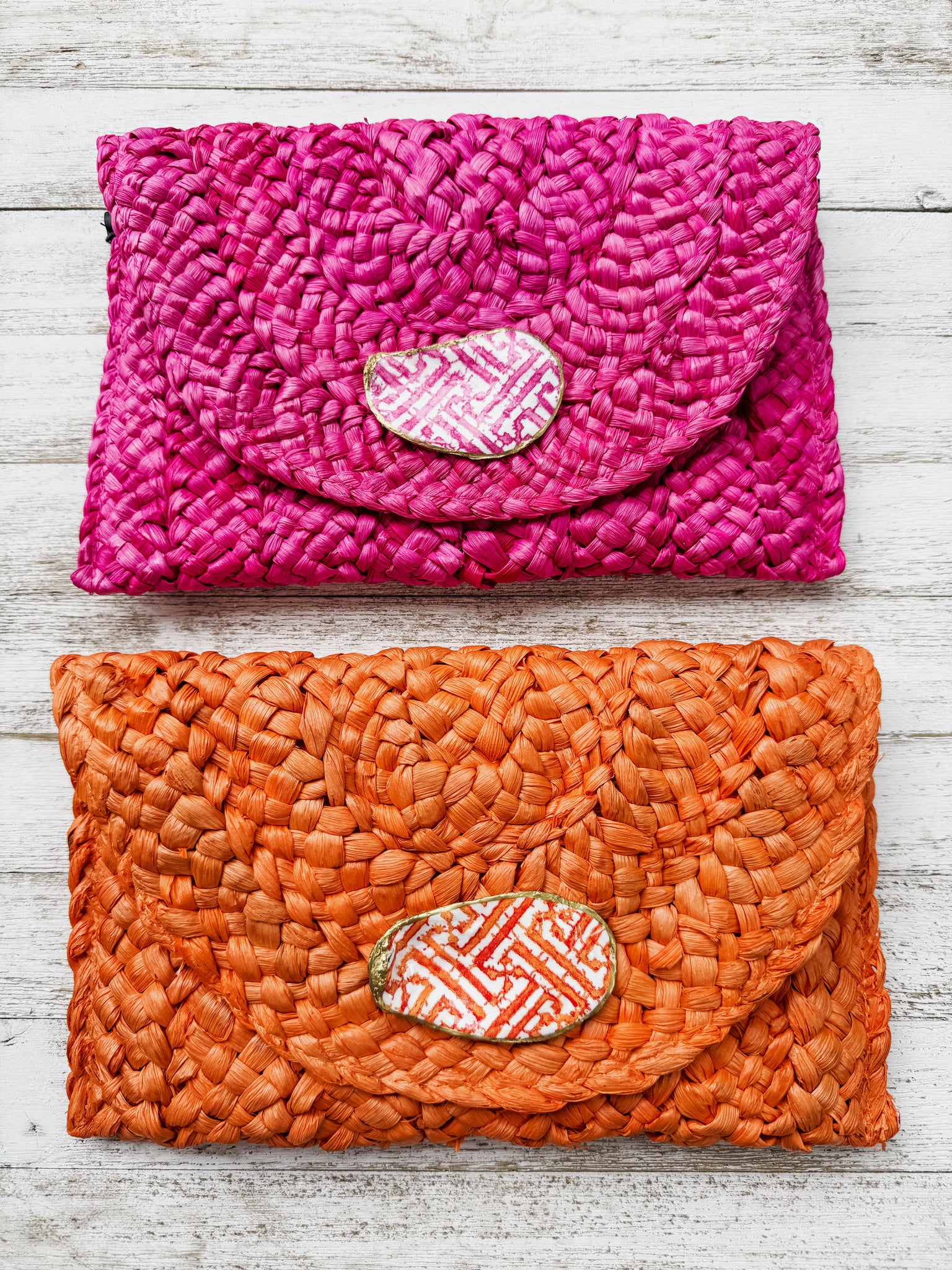 Fretwork Oyster Shell Clutch