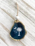Palmetto Tree and Crescent Moon Oyster Shell Ornament