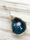 Palmetto Tree and Crescent Moon Oyster Shell Ornament