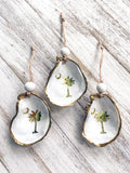 Palmetto Tree and Crescent Moon Oyster Shell Ornament