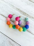 Rainbow Raffia Hoops