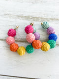 Rainbow Raffia Hoops