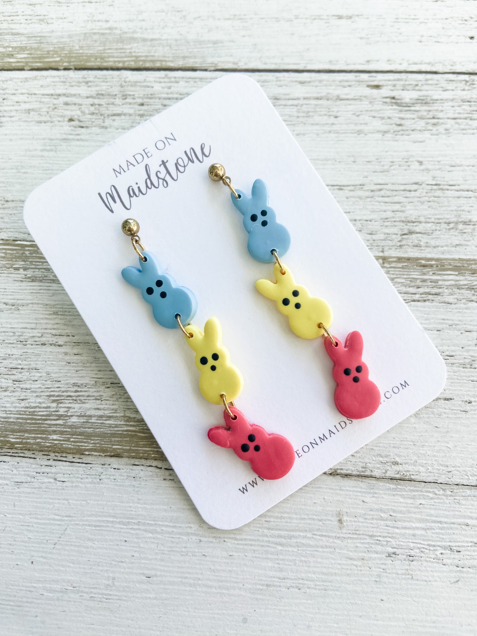 Marshmallow Bunny Trio Earrings