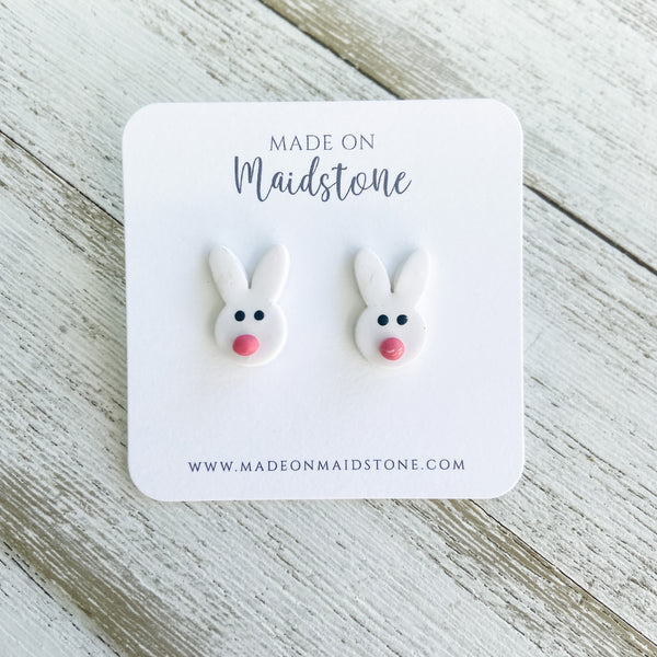 White Bunny Studs