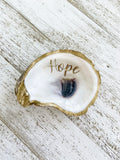 Inspirational Word Oyster Shell Ring Dish
