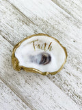 Inspirational Word Oyster Shell Ring Dish