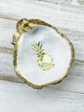 Golden Pineapple Oyster Shell Ring Dish