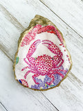 Pink Crab Oyster Shell Ring Dish