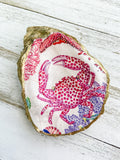 Pink Crab Oyster Shell Ring Dish