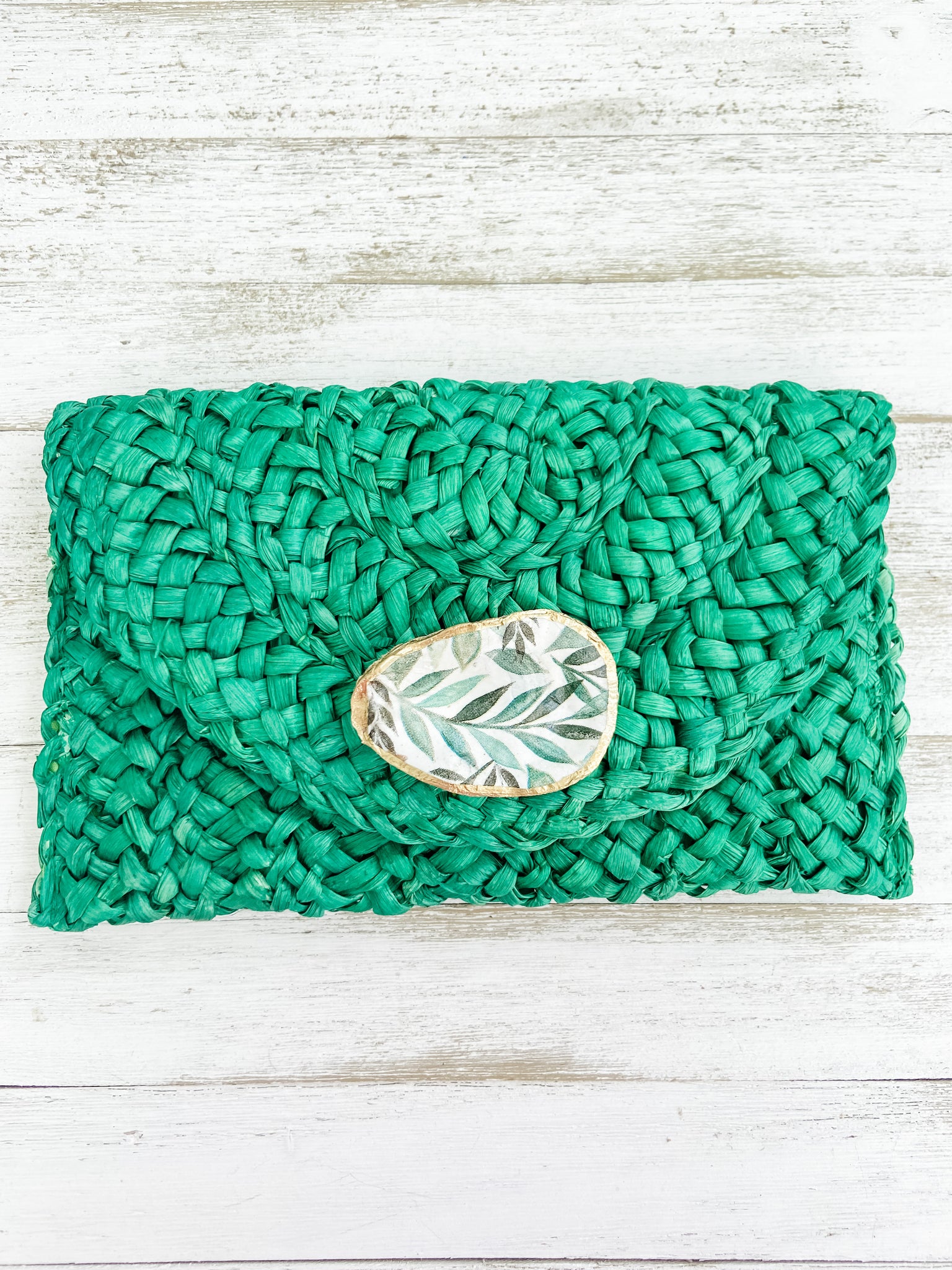 Botanical Oyster Shell Clutch