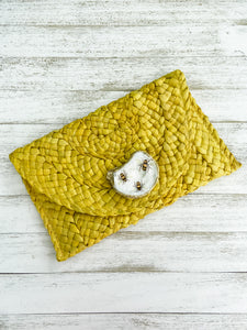 Honey Bee Oyster Shell Clutch