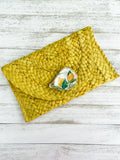 Lemon Oyster Shell Clutch