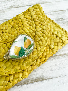 Lemon Oyster Shell Clutch